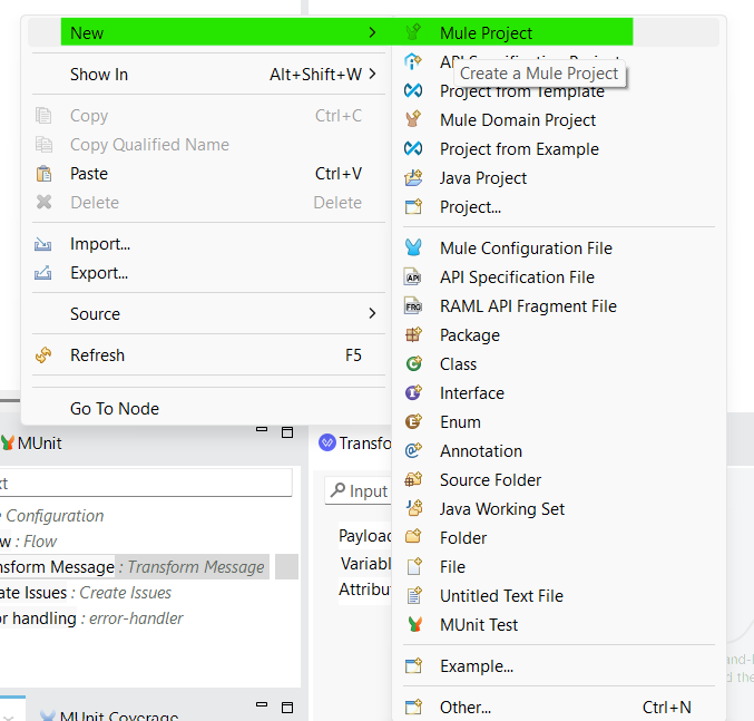 Create a new project in Anypoint Studio.