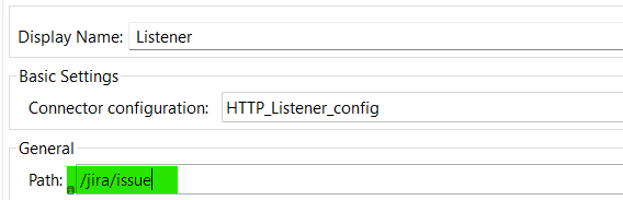 Set path for the listener component as ‘/jira/issue’