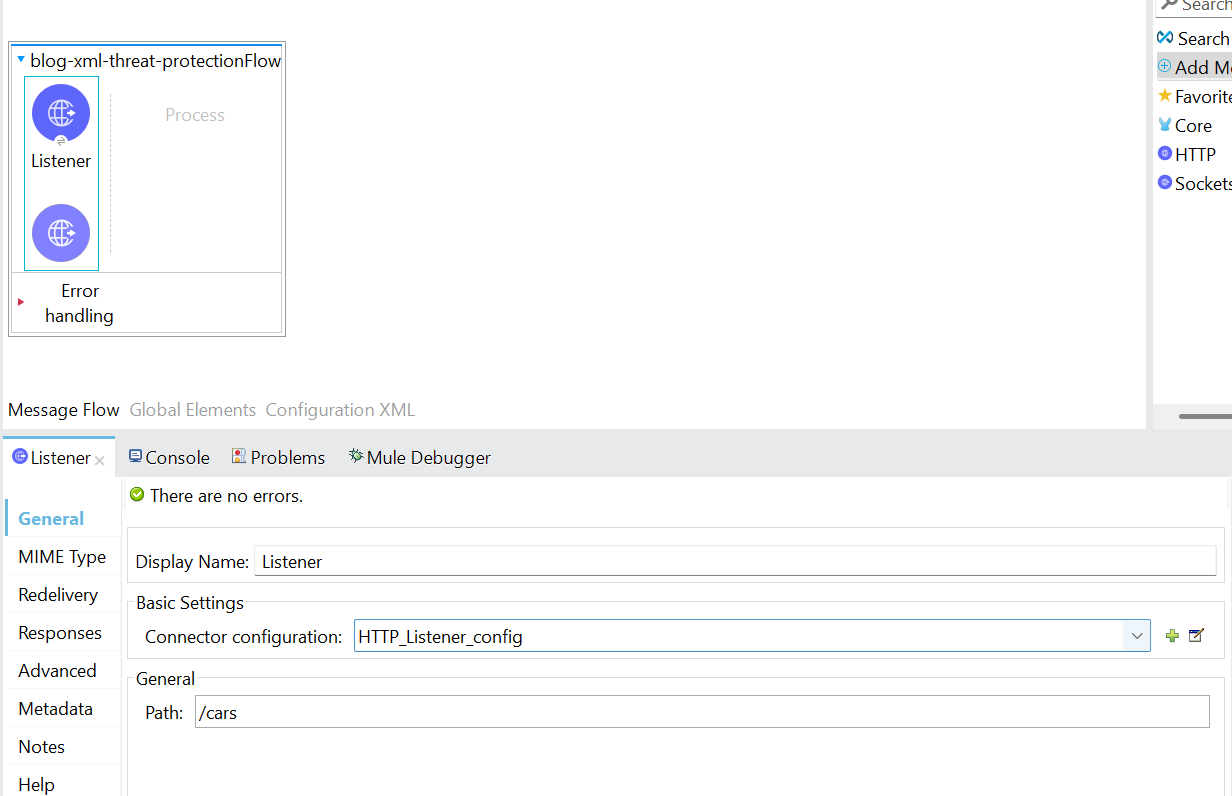 HTTP listener component