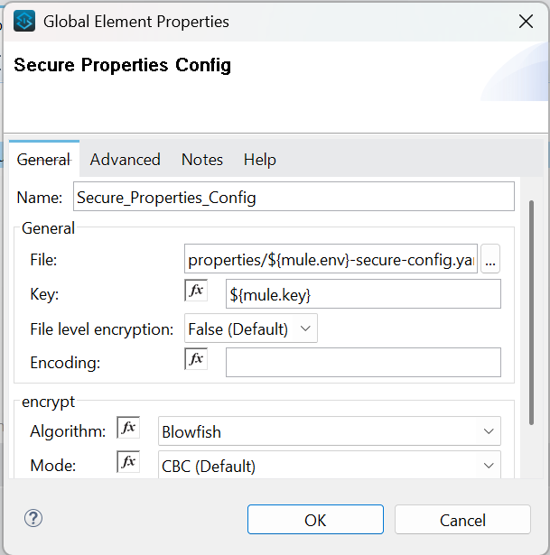 Secure Properties Config
