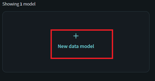 Click on New Data Model