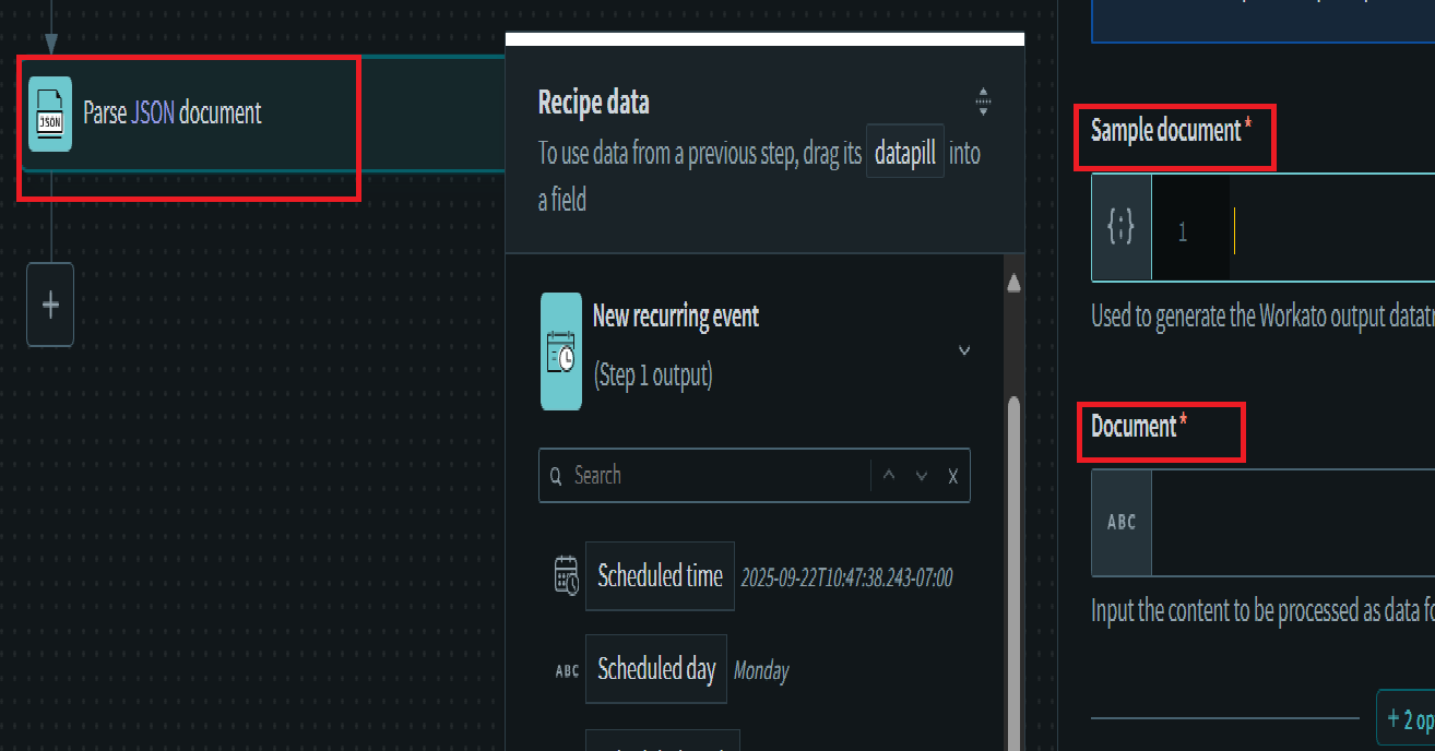 Parse sample JSON data in the JSON Tools action