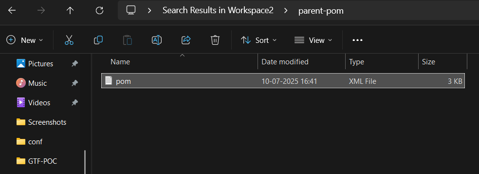 Copy application’s pom.xml content into the new pom.xml file