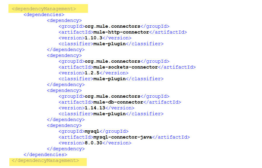 Inherit dependency versions from parent POM