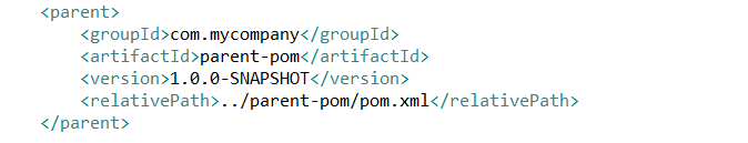 Reference parent POM in application pom.xml