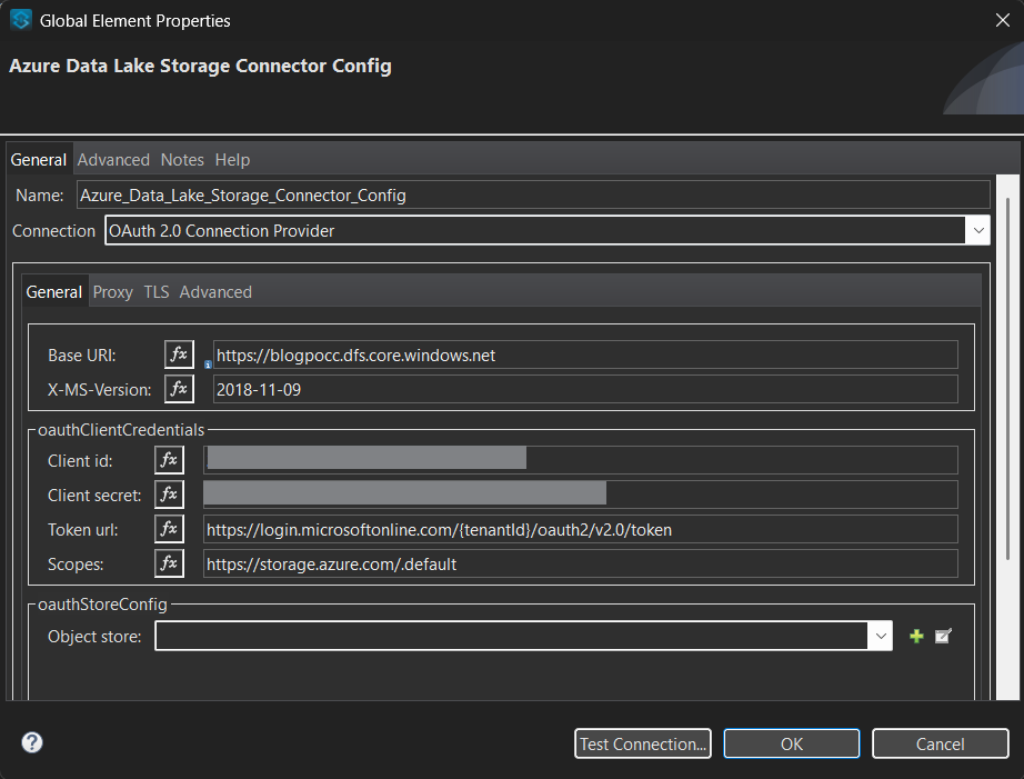 ADLS connector OAuth setup