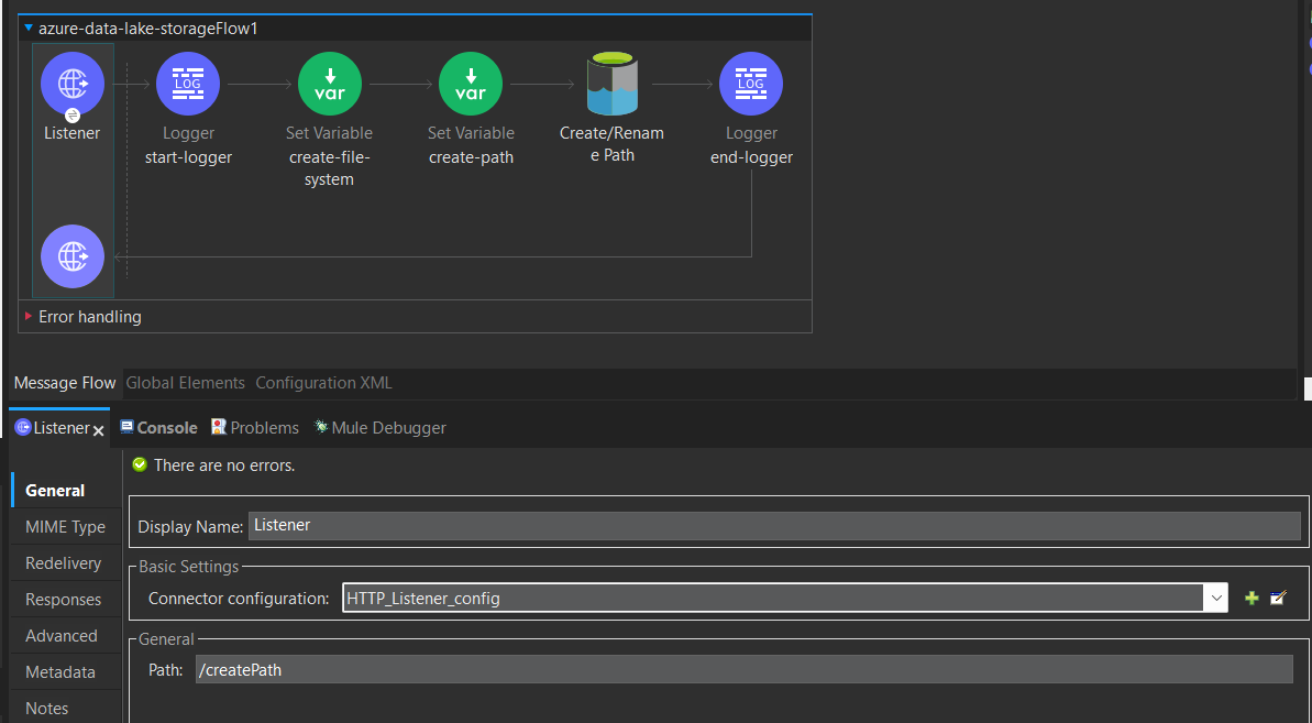 Mule listener configuration