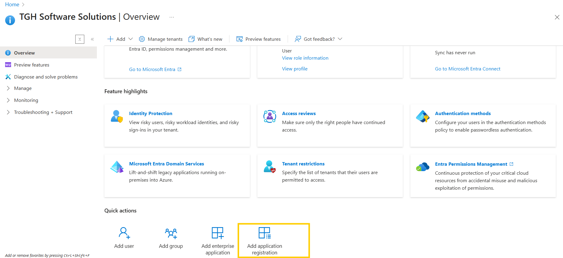 Azure AD app registration screen