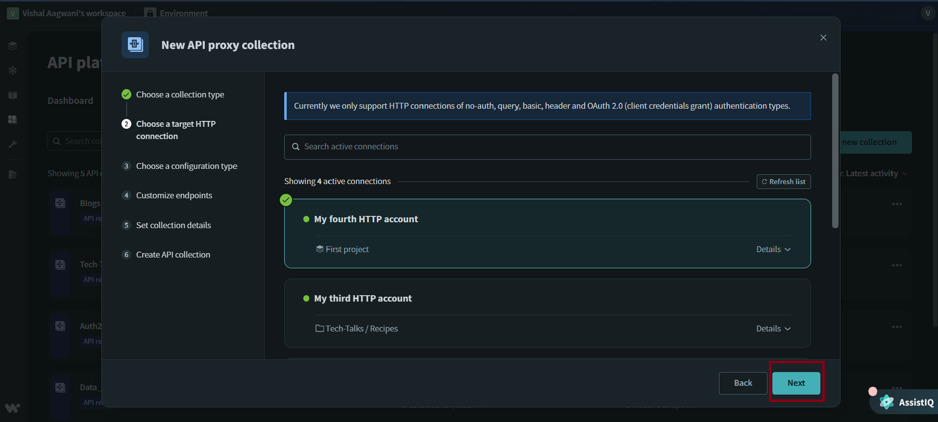 My fourth HTTP account