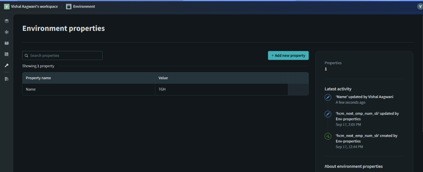 Environment properties