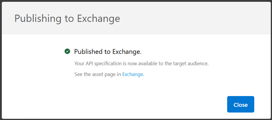 Publish API specification to Exchange