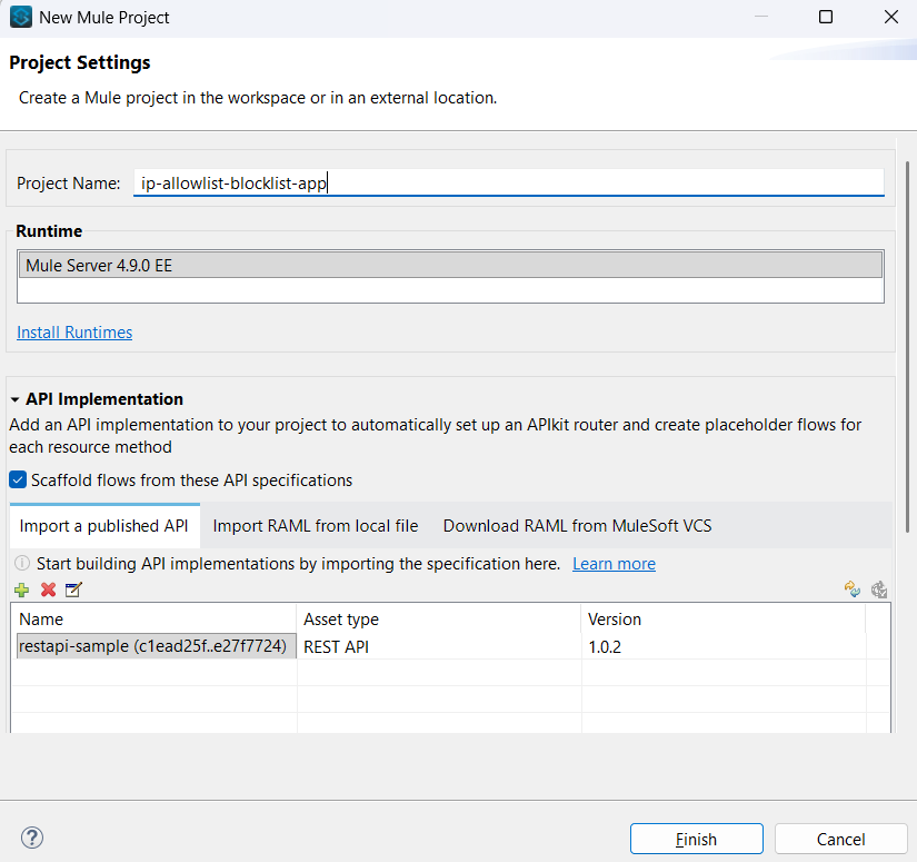 Mule project scaffold