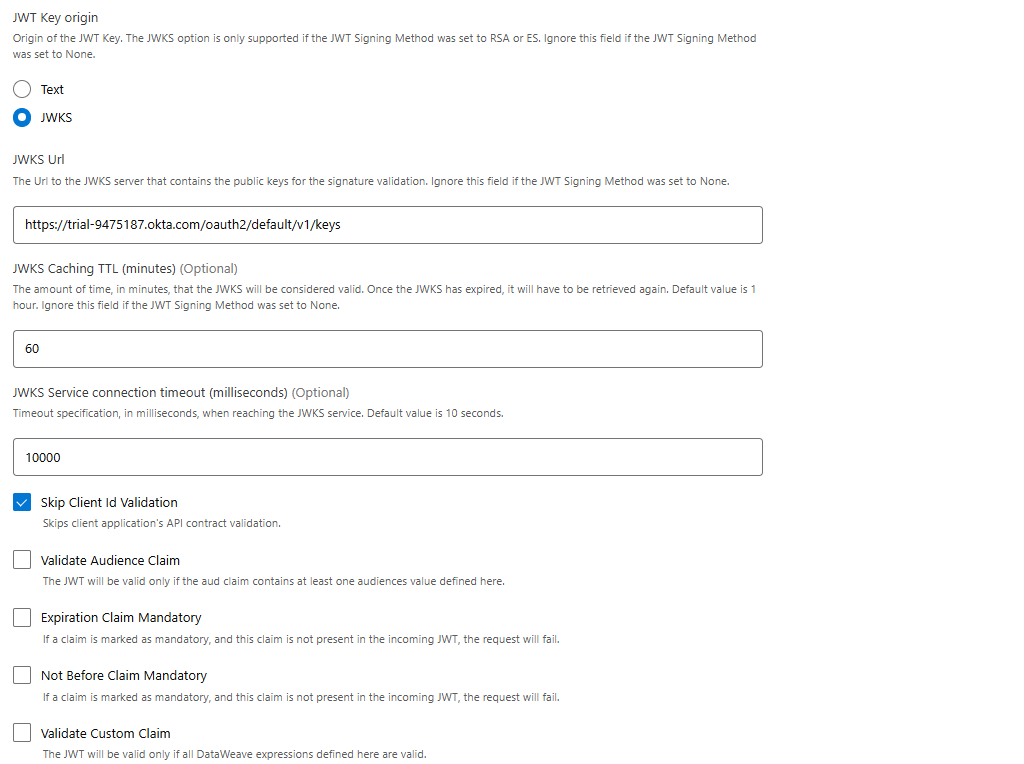 Save skip client ID validation setting
