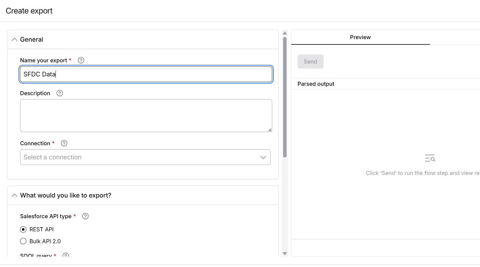 Salesforce configuration page
