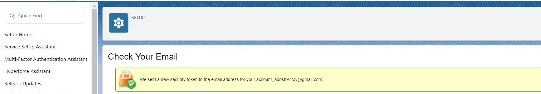 Security tocken in mail
