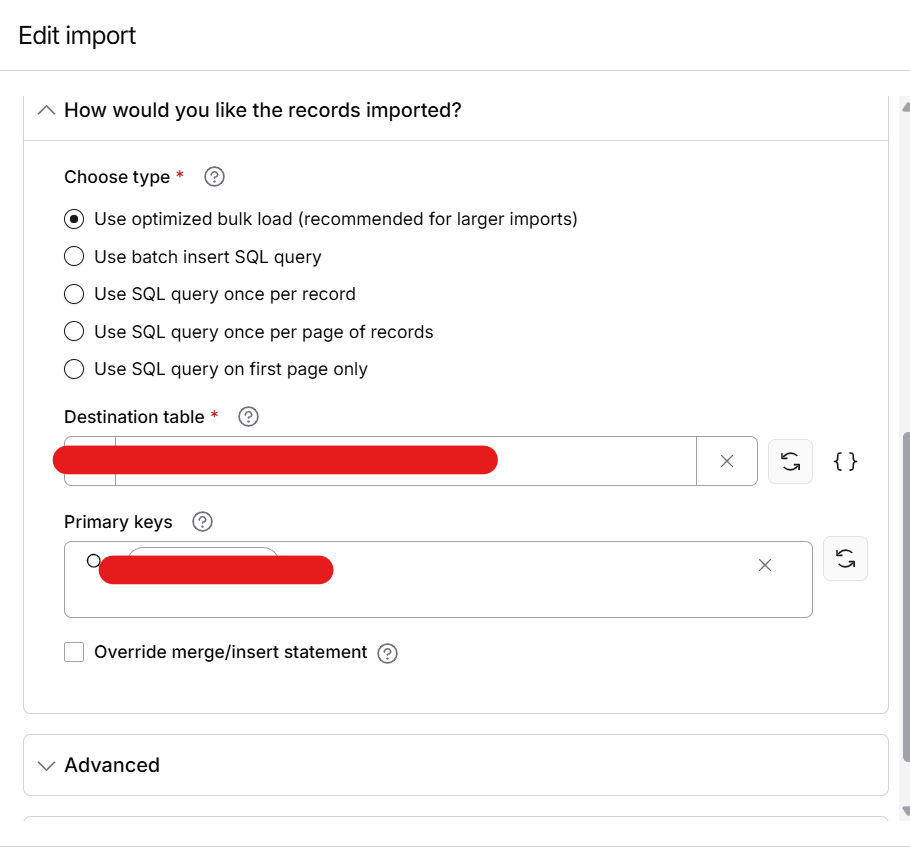 Configure the connection