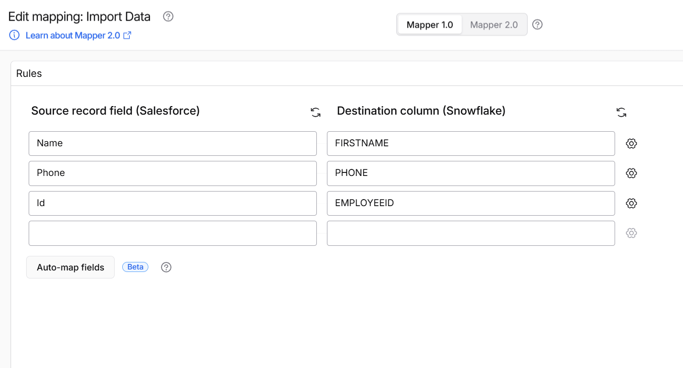 Complete the mapping